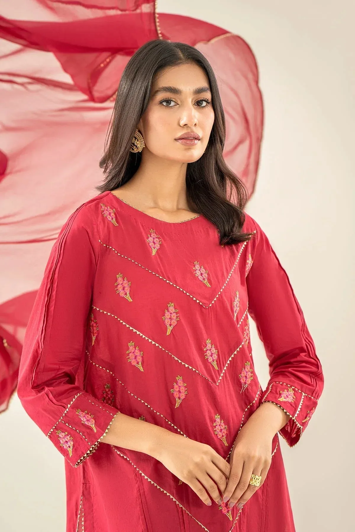 Charizma Festive Pret Pink Chiffon – view 3 – Poshaq
