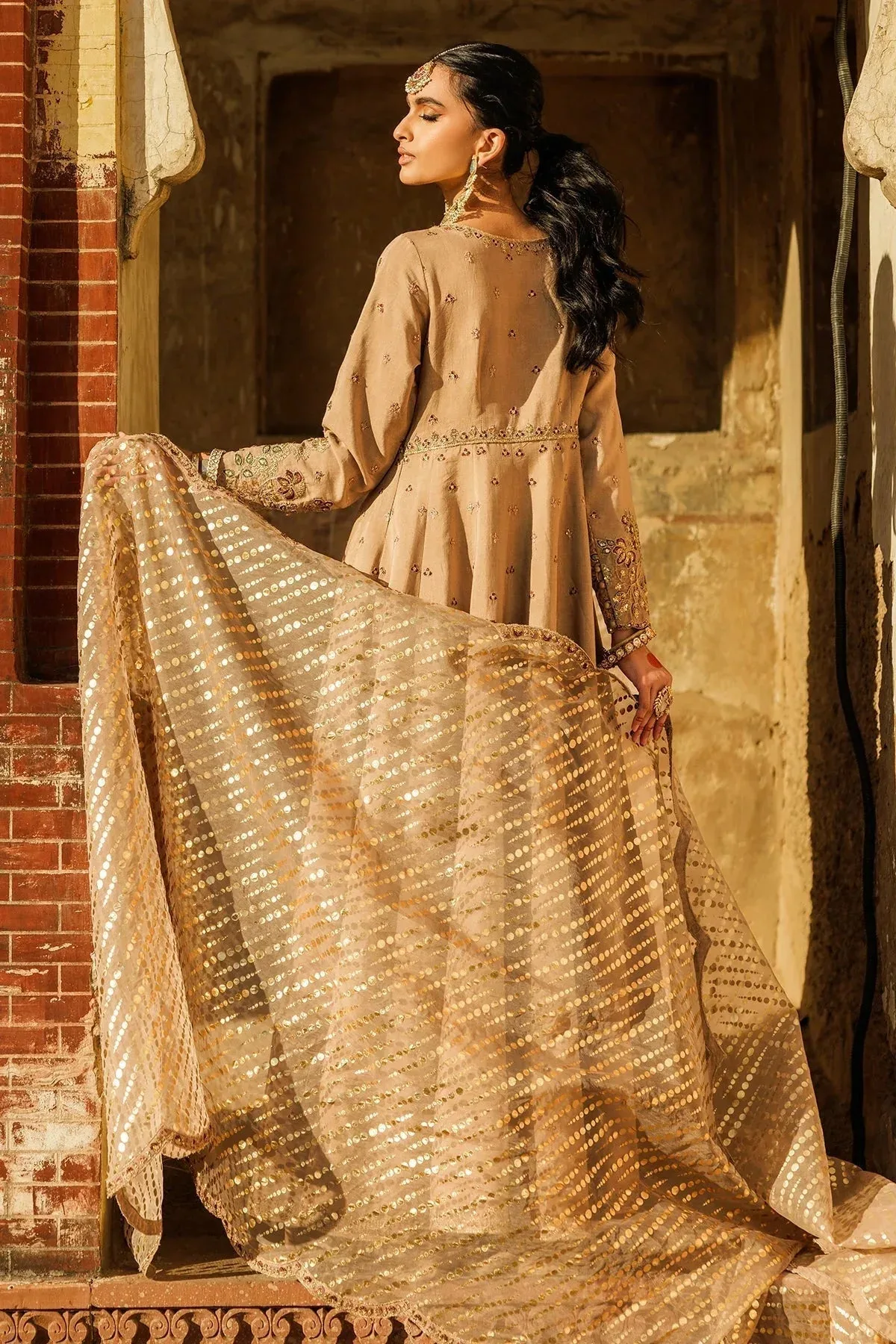 Charizma Festive Pret Beige Raw Silk – view 2 – Poshaq