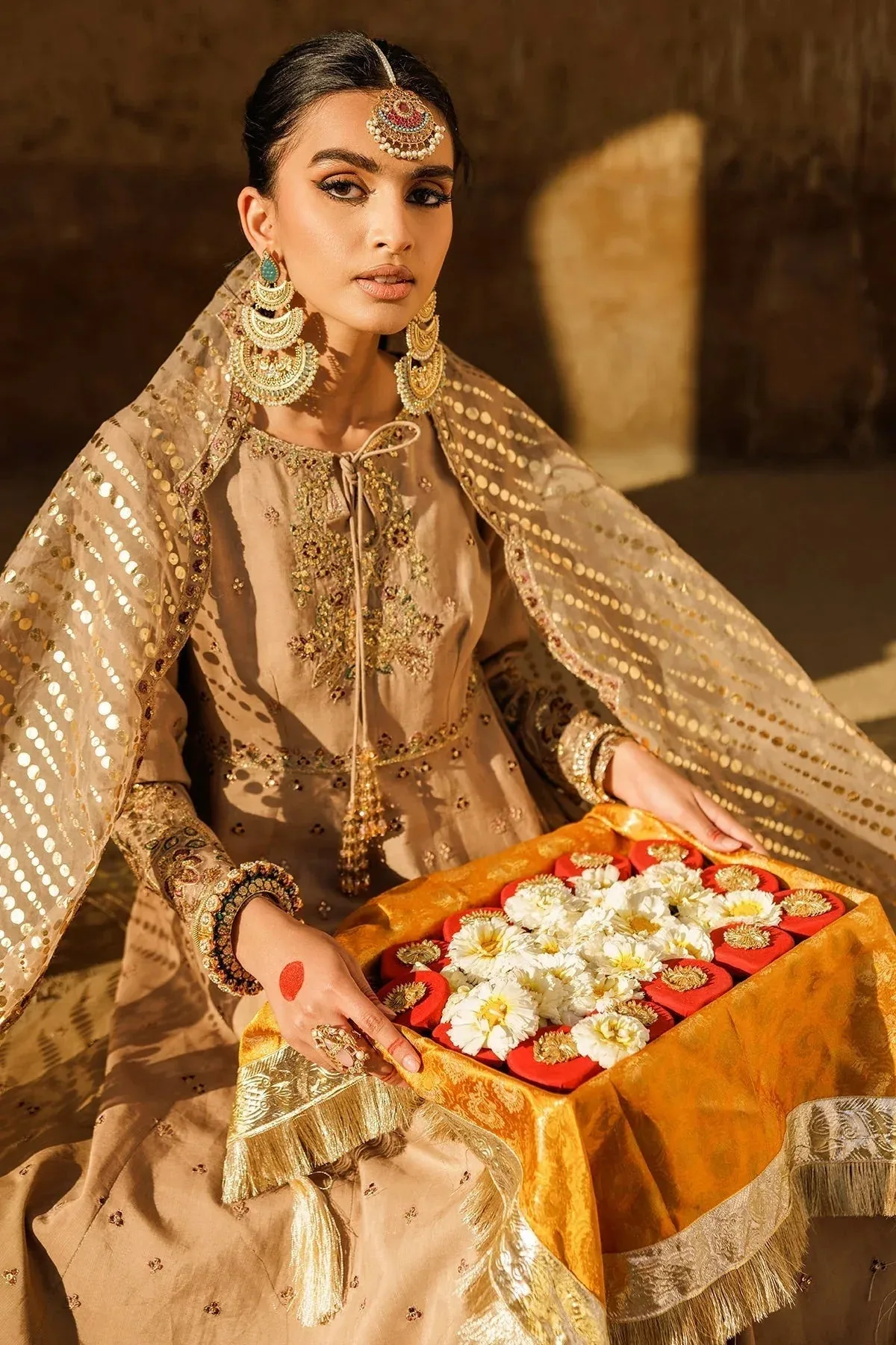 Charizma Festive Pret Beige Raw Silk – view 3 – Poshaq