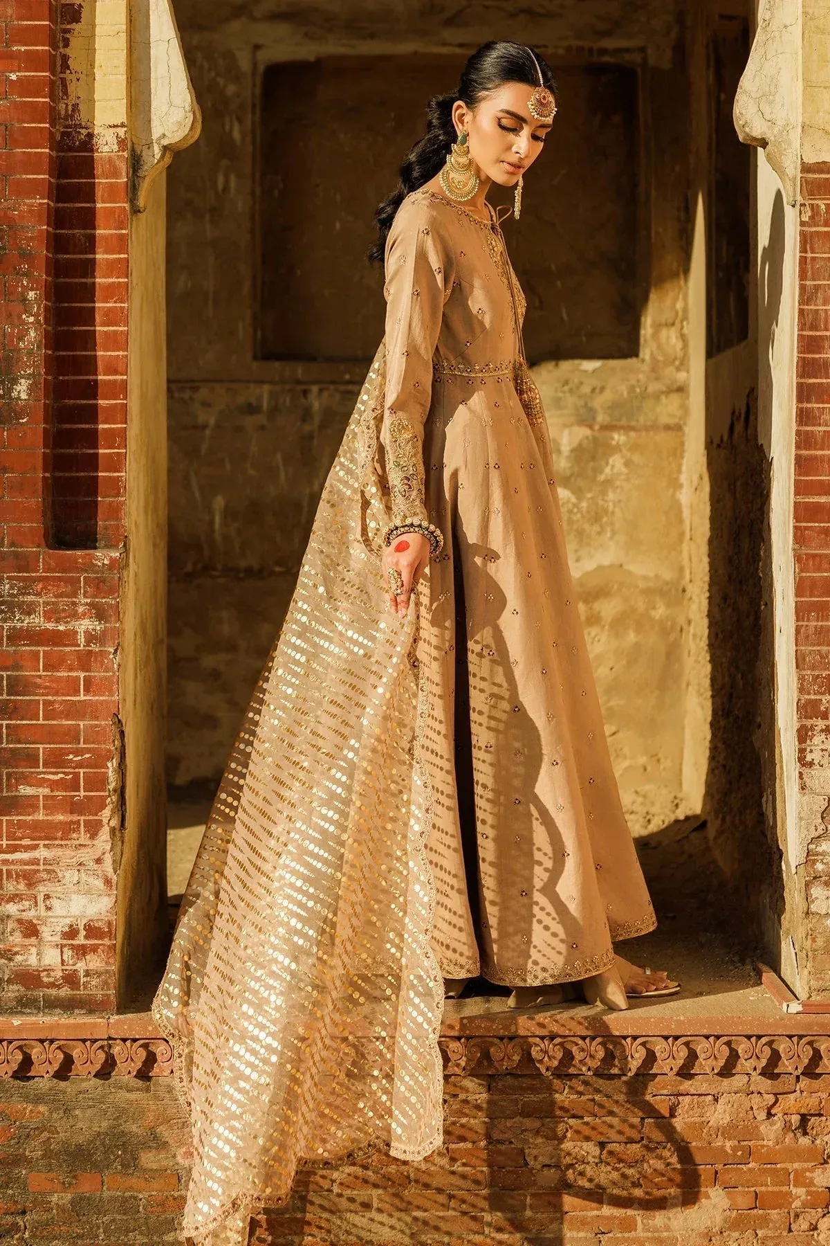 Charizma Festive Pret Beige Raw Silk – view 4 – Poshaq