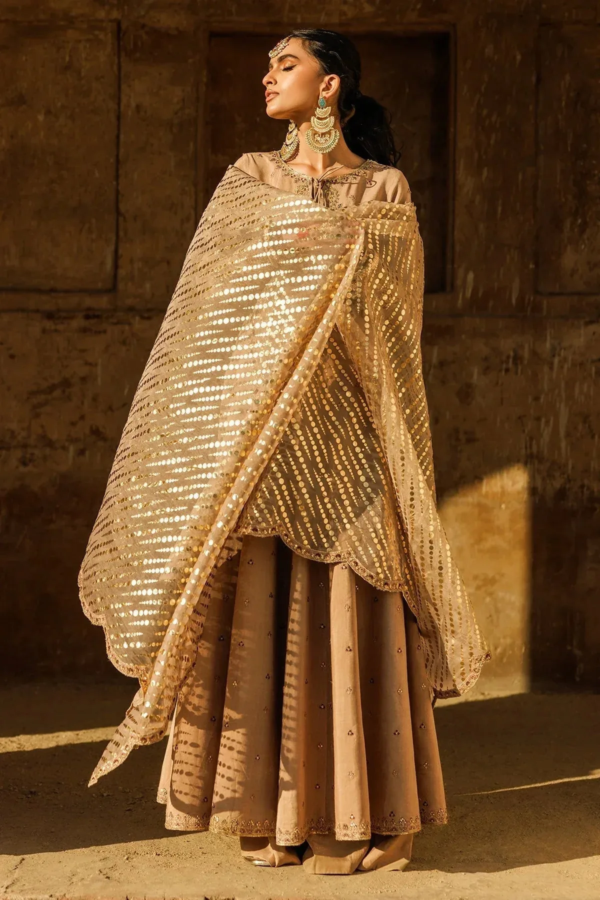Charizma Festive Pret Beige Raw Silk – view 5 – Poshaq