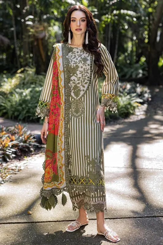 Charizma Naranji Lawn Mint Green Chiffon – view 1 – Poshaq