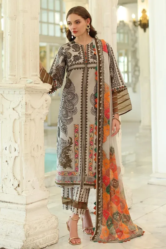 Charizma Aniq Lawn Collection Beige Chiffon – view 1 – Poshaq