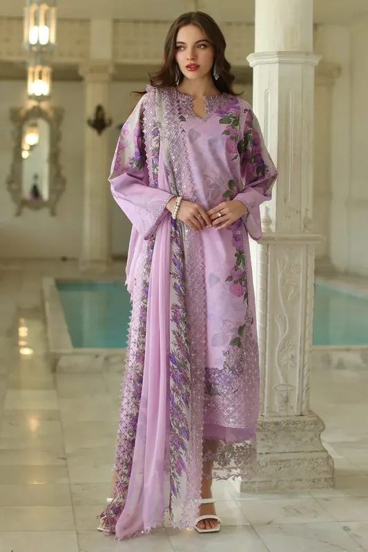 Charizma Aniq Lawn Collection Lilac Chiffon – view 1 – Poshaq