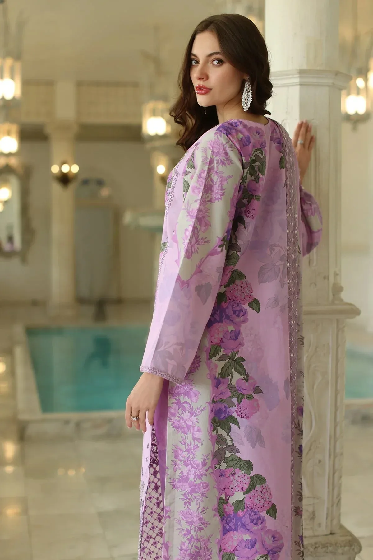 Charizma Aniq Lawn Collection Lilac Chiffon – view 2 – Poshaq