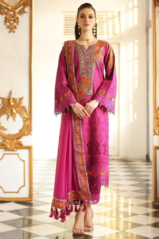 Charizma Tabeer Eid Edition 25 Magenta Chiffon – view 1 – Poshaq