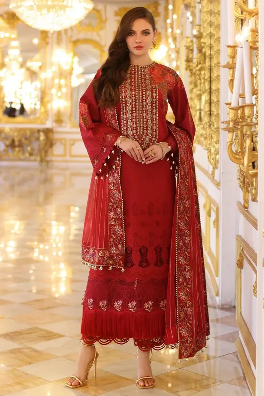 Charizma Tabeer Eid Edition 25 Red Chiffon – view 1 – Poshaq