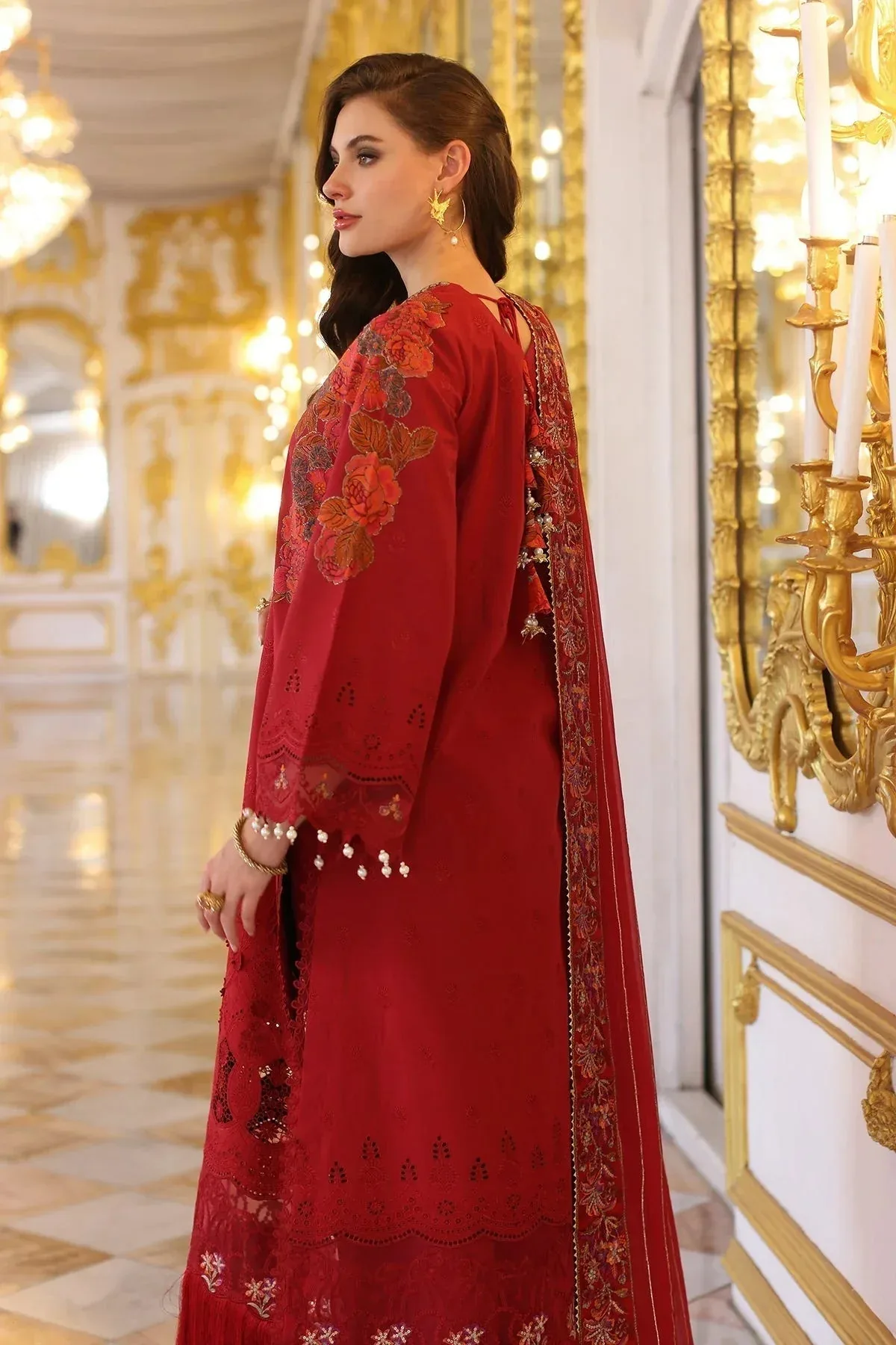 Charizma Tabeer Eid Edition 25 Red Chiffon – view 2 – Poshaq