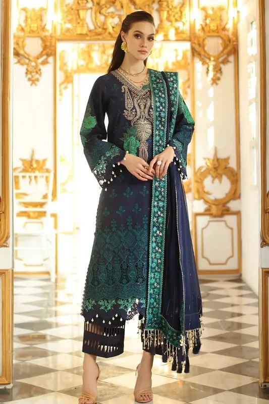 Charizma Tabeer Eid Edition 25 Dark Blue Chiffon – view 1 – Poshaq
