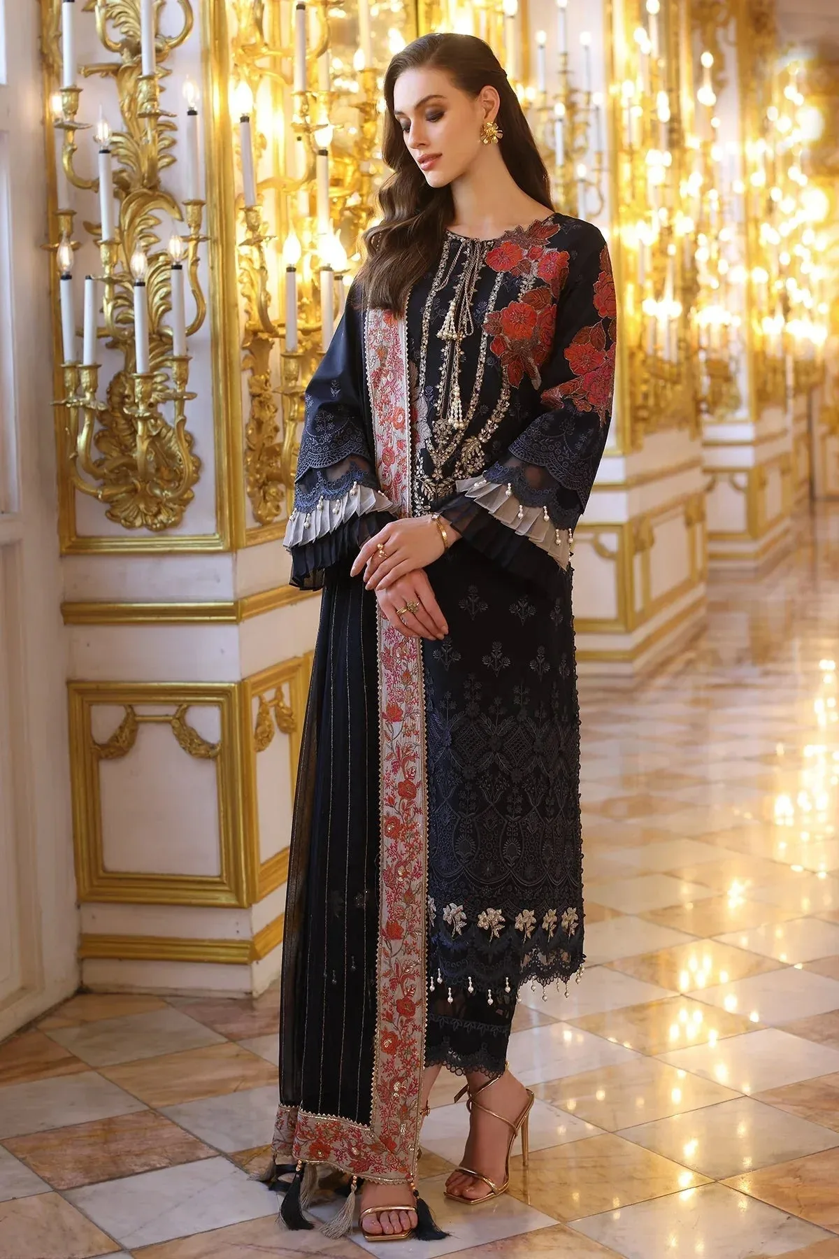 Charizma Tabeer Eid Edition 25 Black Chiffon – view 2 – Poshaq