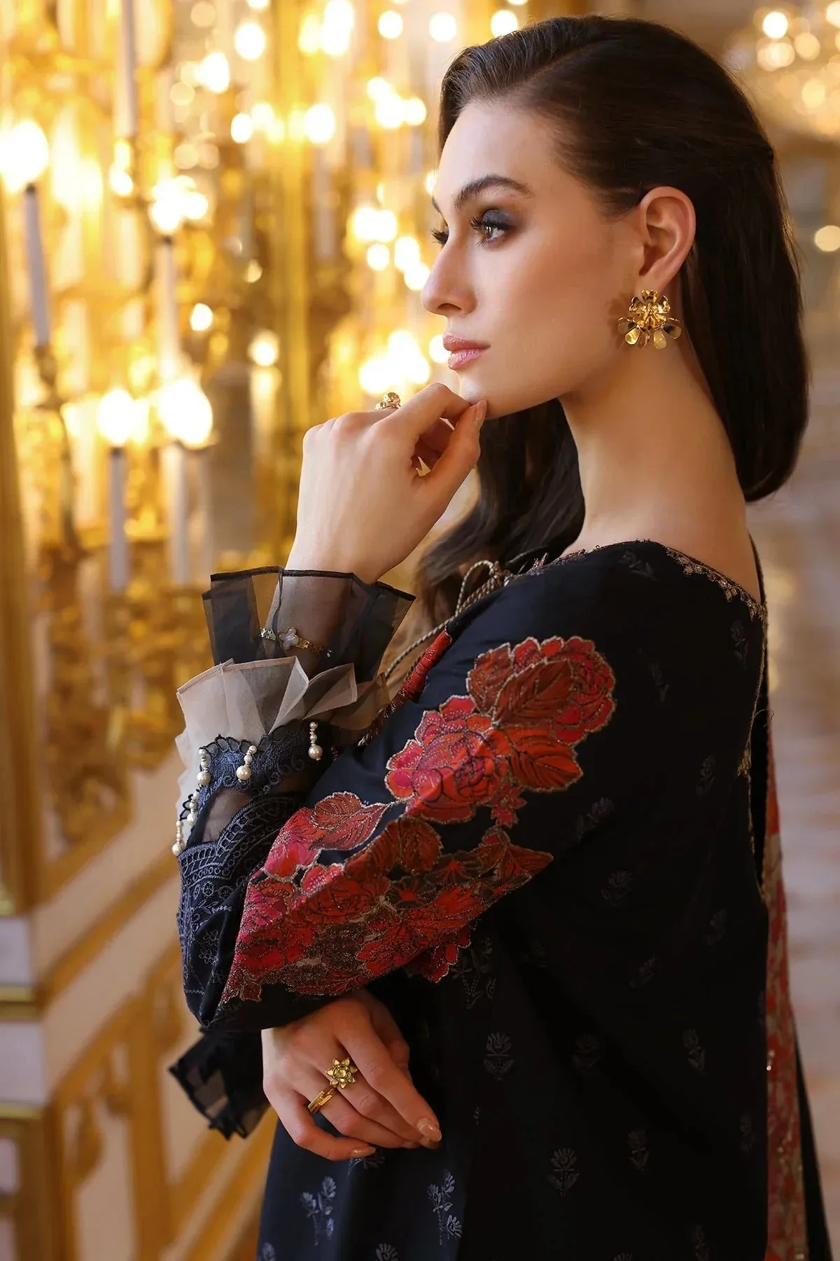 Charizma Tabeer Eid Edition 25 Black Chiffon – view 3 – Poshaq