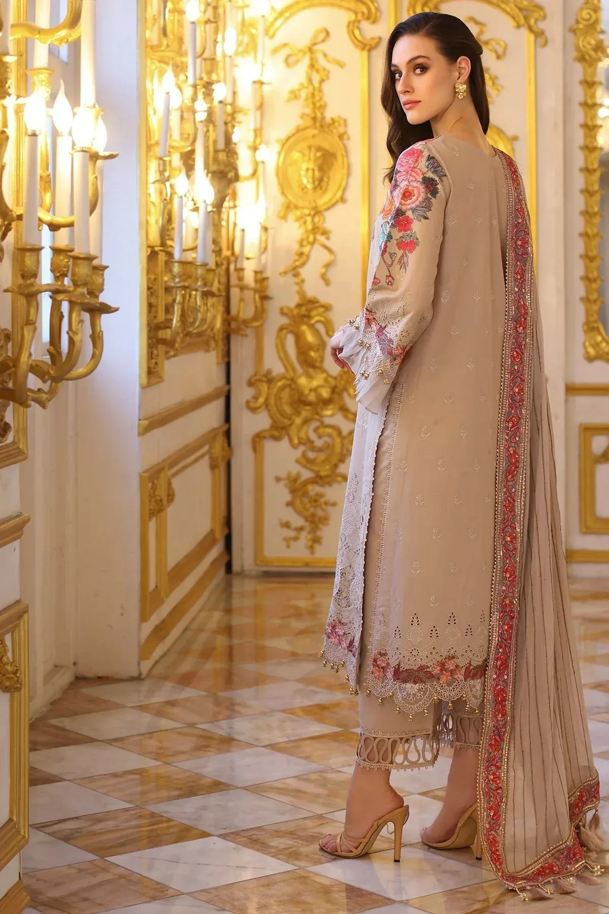 Charizma Tabeer Eid Edition 25 Beige Chiffon – view 2 – Poshaq