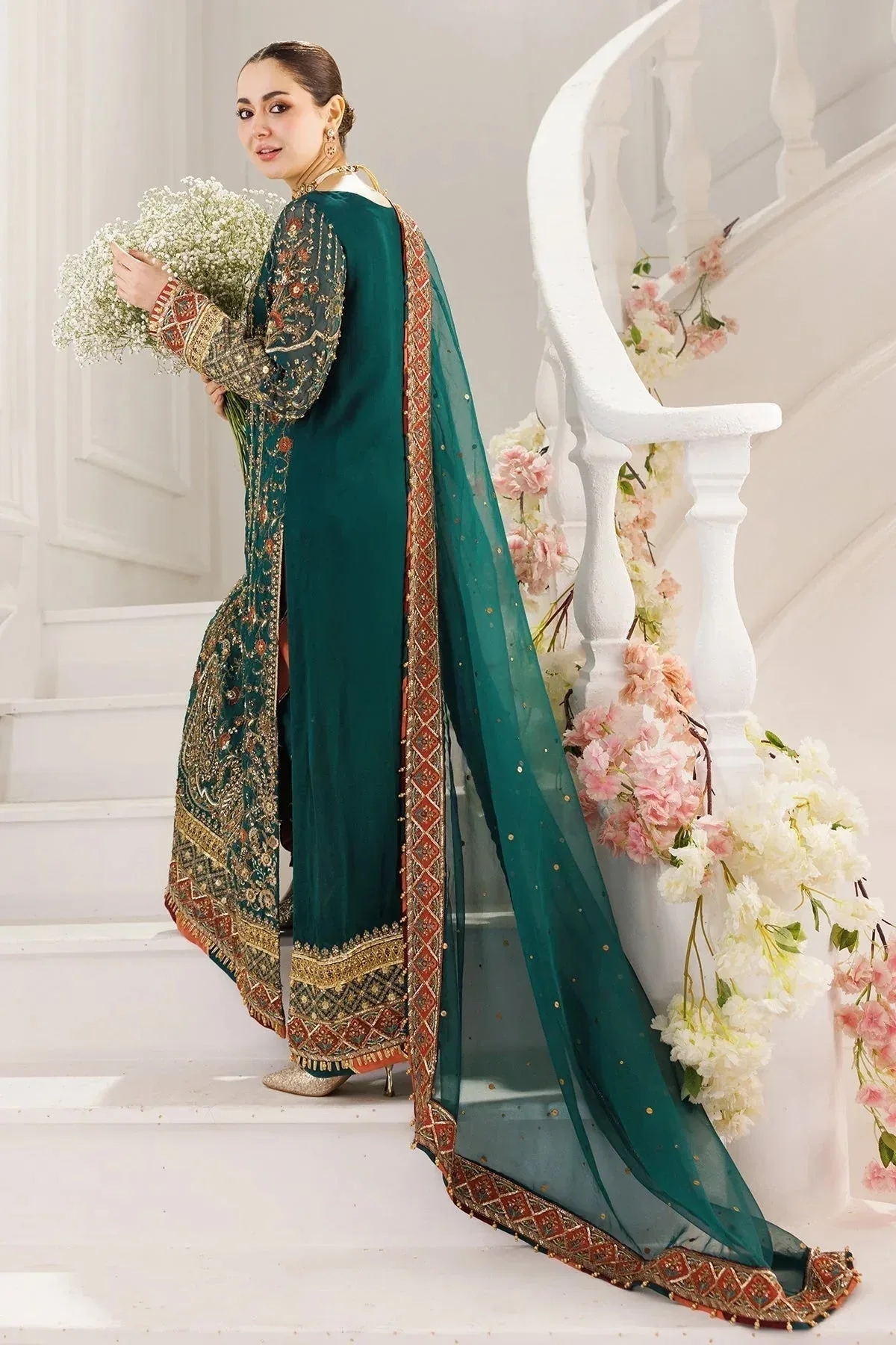 Charizma Dastaan e Jashaan Formals 25 Sea Green Raw Silk – view 2 – Poshaq