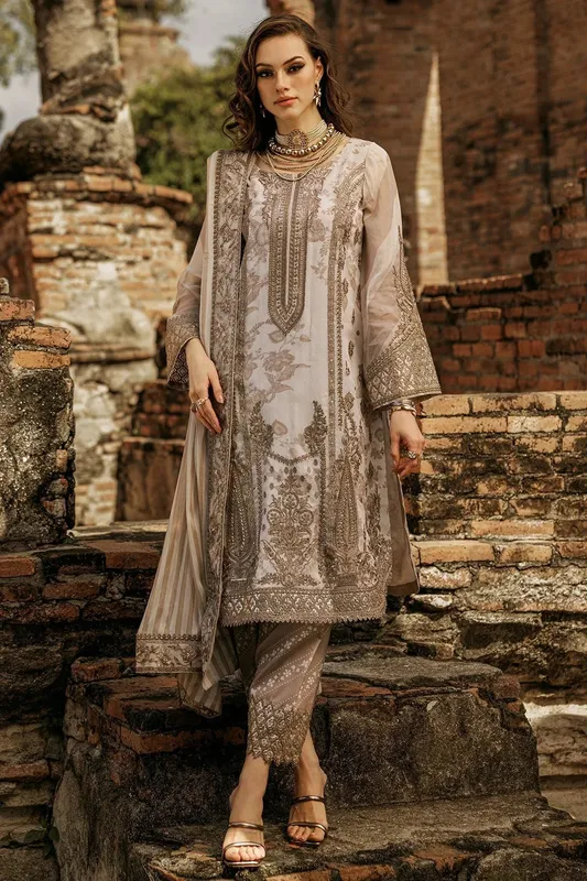 Charizma Vasal Collection 25 Cloud Gray Raw Silk – view 1 – Poshaq