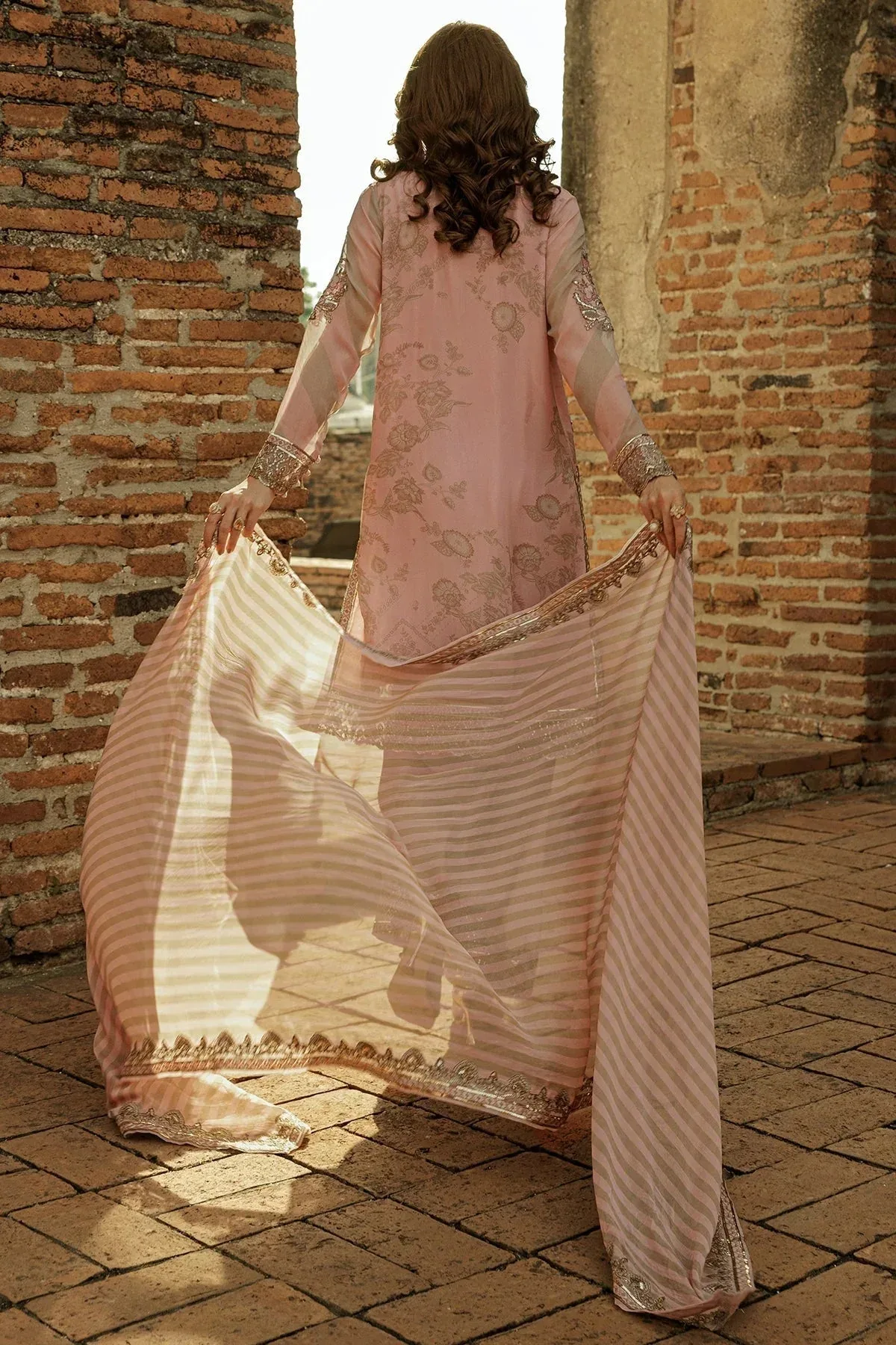Charizma Vasal Collection 25 Blush Pink Raw Silk – view 2 – Poshaq