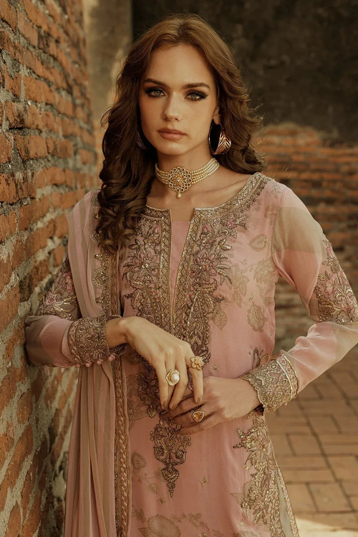 Charizma Vasal Collection 25 Blush Pink Raw Silk – view 3 – Poshaq