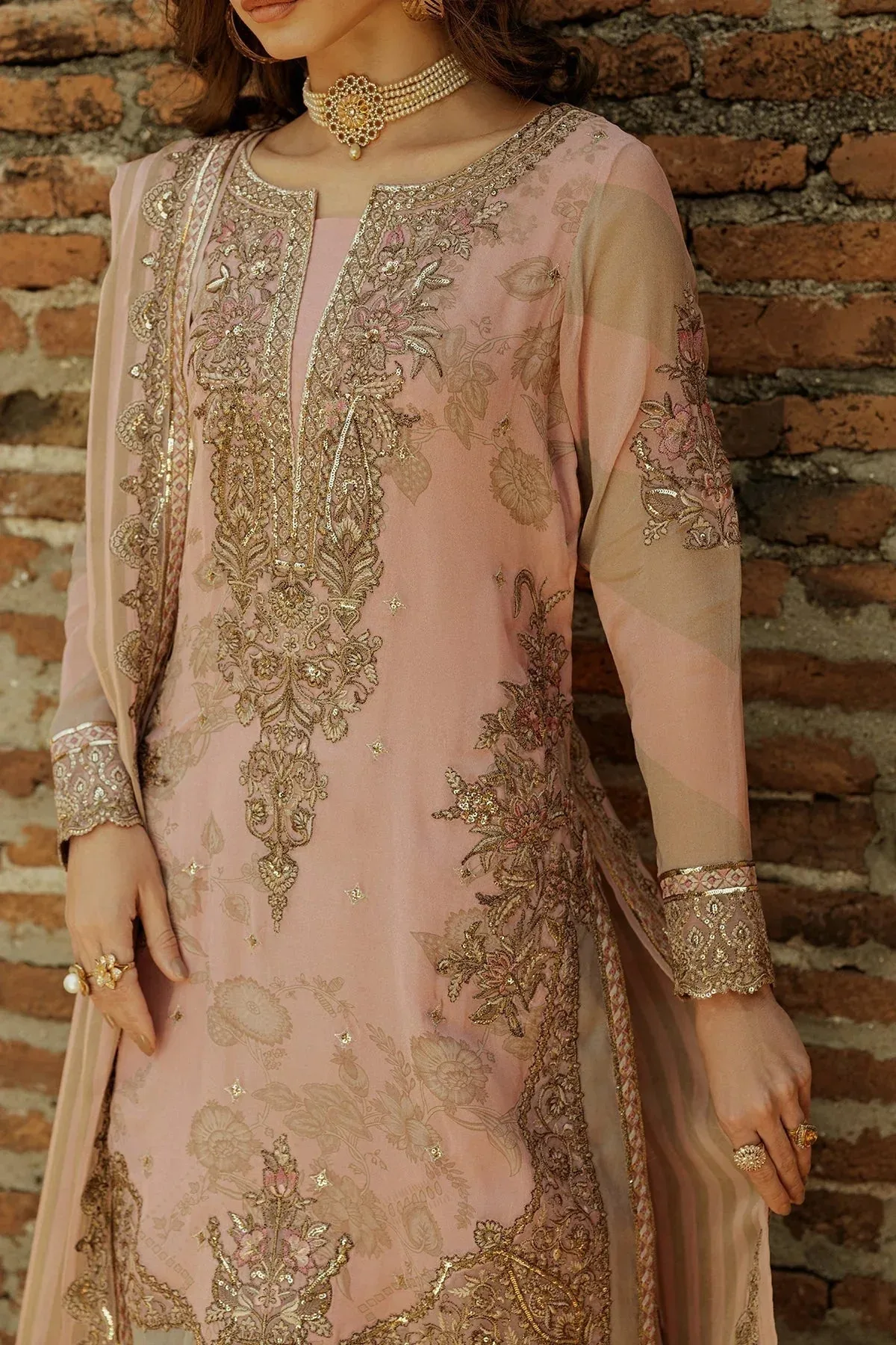Charizma Vasal Collection 25 Blush Pink Raw Silk – view 4 – Poshaq