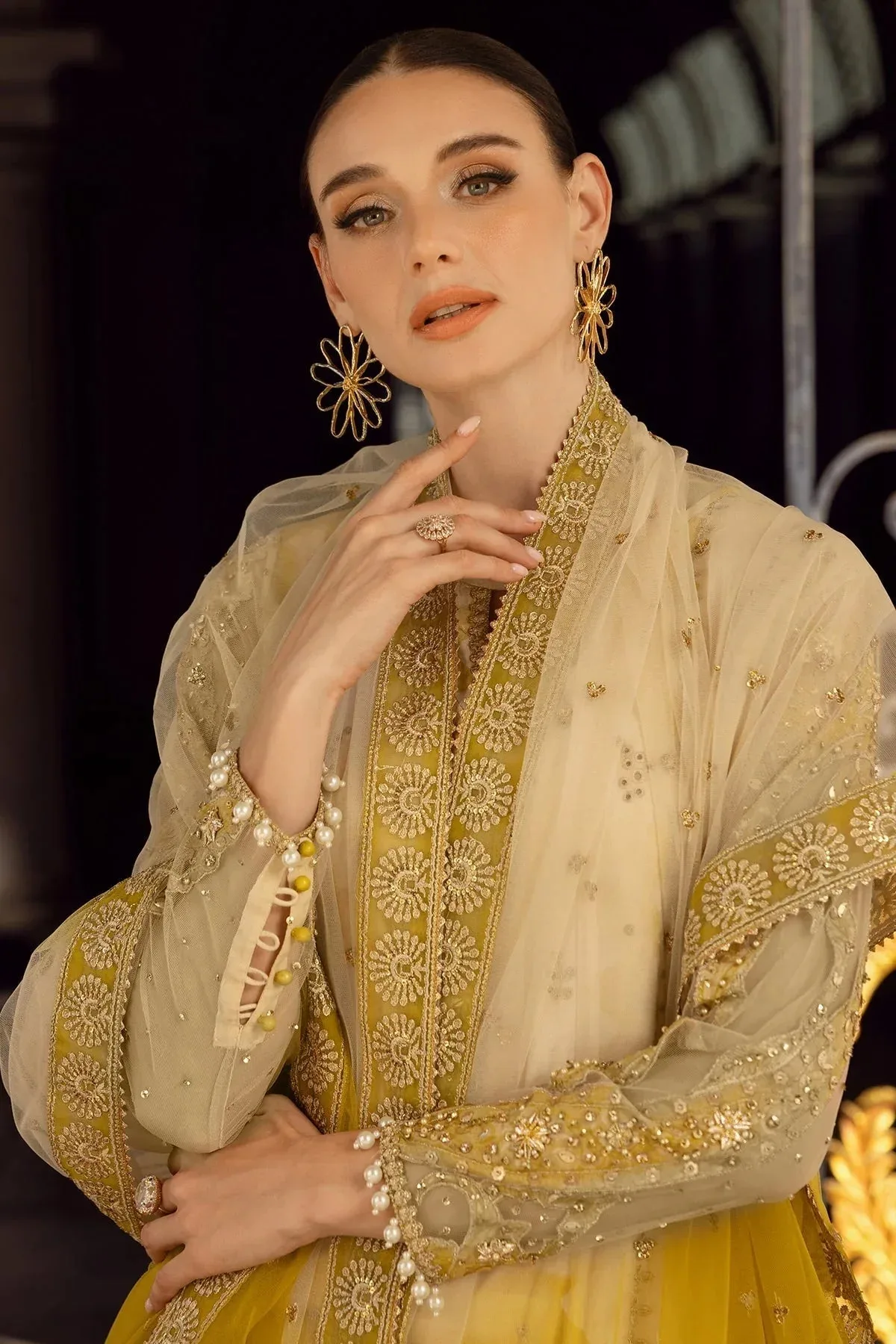 Charizma Festive Limited Edition 25 Pastel Yellow Cotton – view 5 – Poshaq