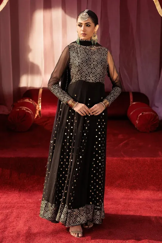 Charizma Festive Pret Black Raw Silk – view 1 – Poshaq