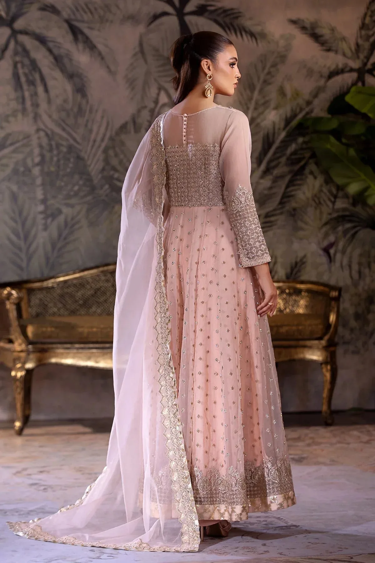 Charizma Festive Pret Pink Raw Silk – view 2 – Poshaq