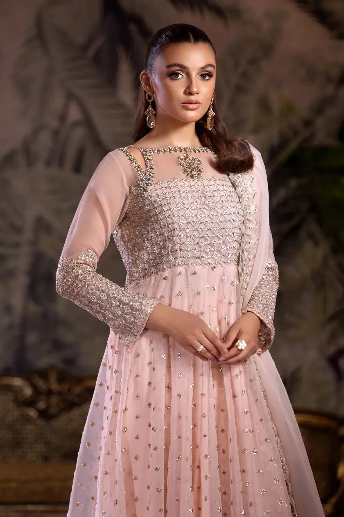 Charizma Festive Pret Pink Raw Silk – view 6 – Poshaq
