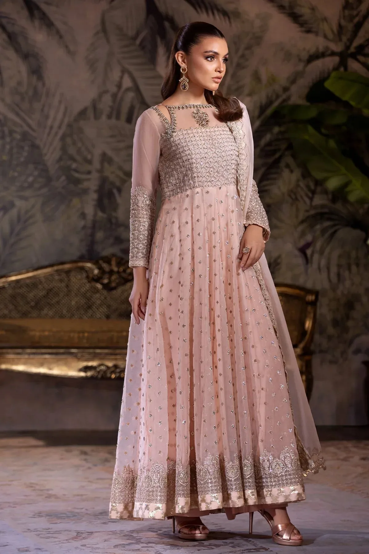 Charizma Festive Pret Pink Raw Silk – view 7 – Poshaq