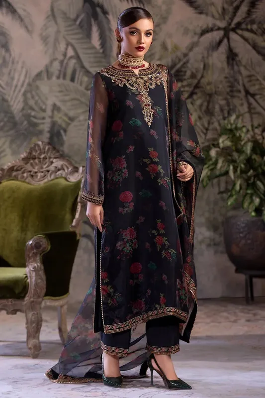 Charizma Festive Pret Deep Blue Raw Silk – view 1 – Poshaq