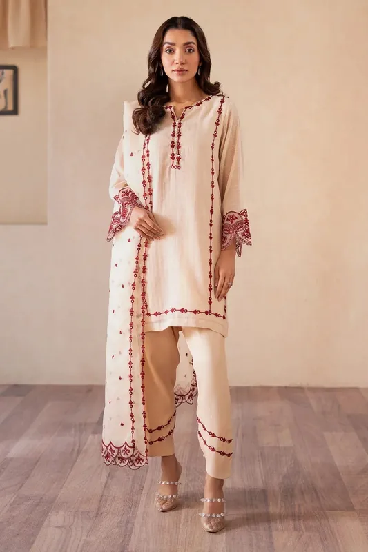 Charizma Festive Pret Off White Raw Silk – view 1 – Poshaq