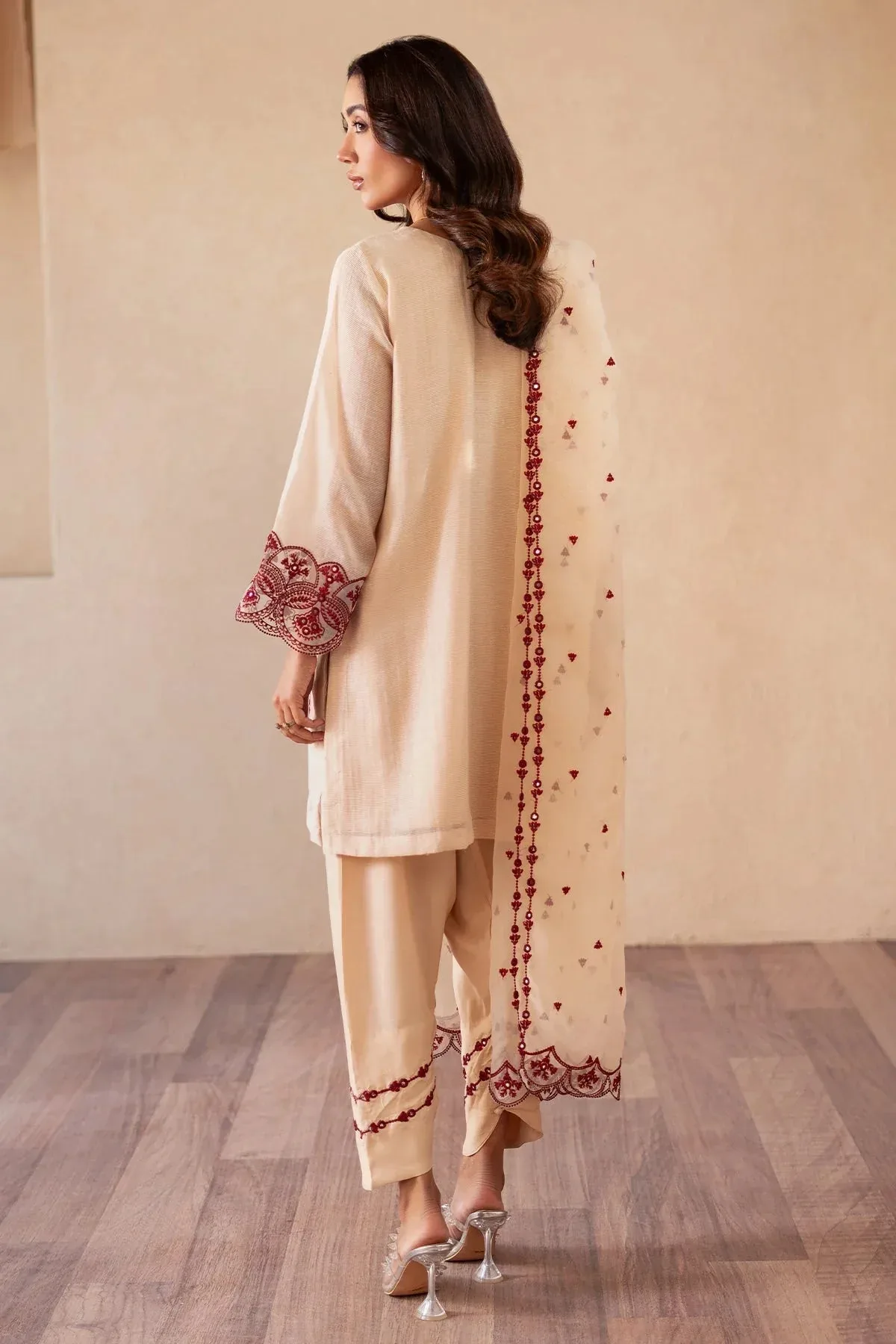 Charizma Festive Pret Off White Raw Silk – view 2 – Poshaq