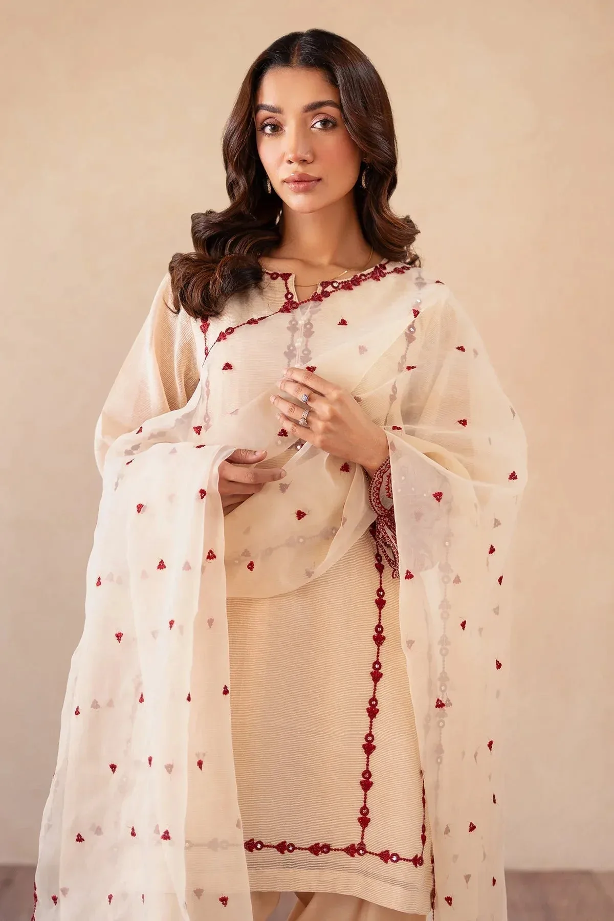 Charizma Festive Pret Off White Raw Silk – view 4 – Poshaq
