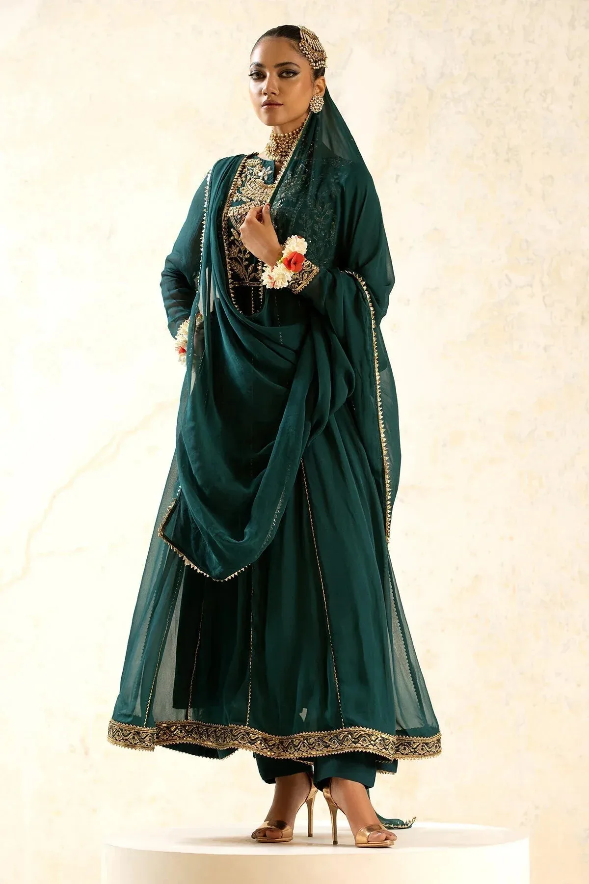 Charizma Festive Pret Green Raw Silk – view 1 – Poshaq