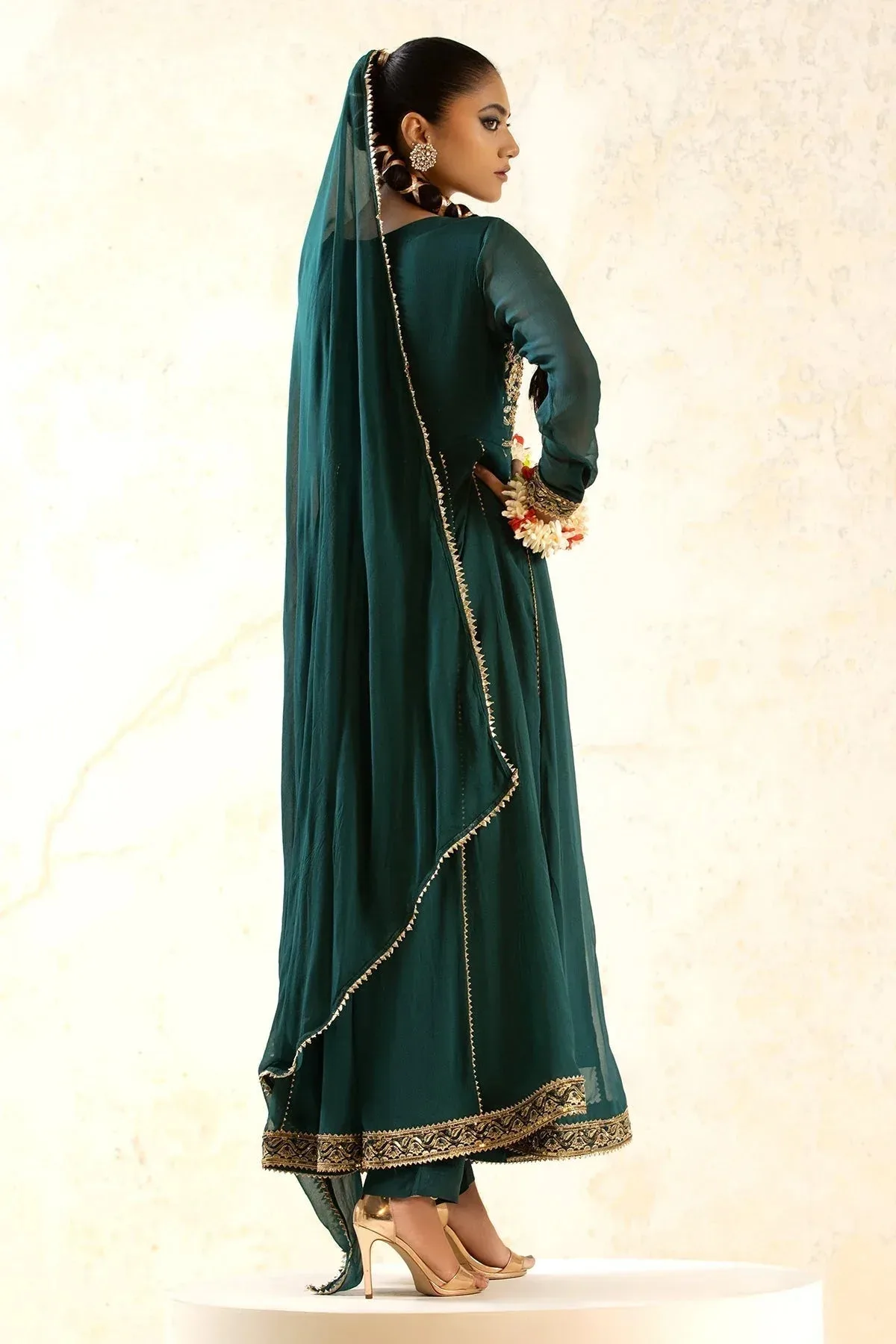Charizma Festive Pret Green Raw Silk – view 2 – Poshaq