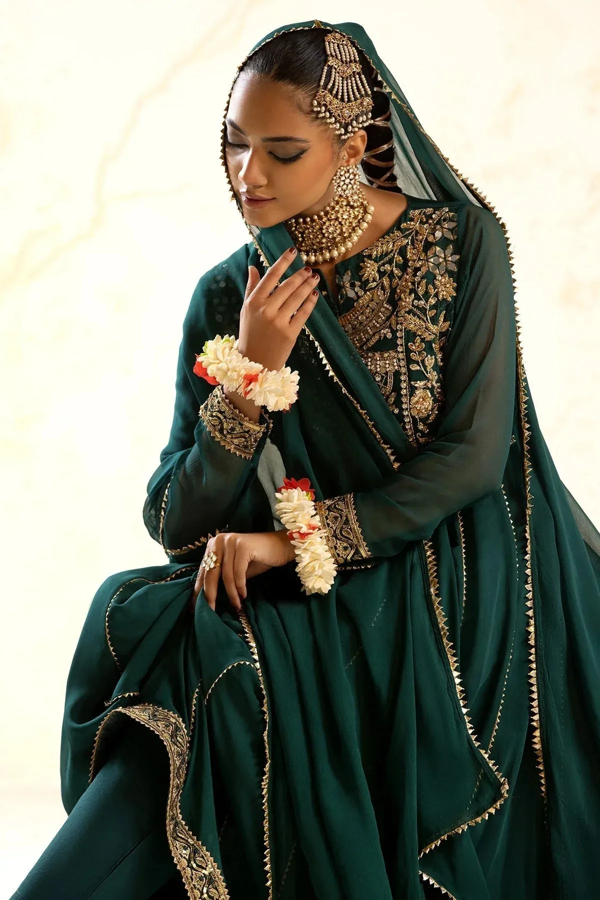 Charizma Festive Pret Green Raw Silk – view 6 – Poshaq