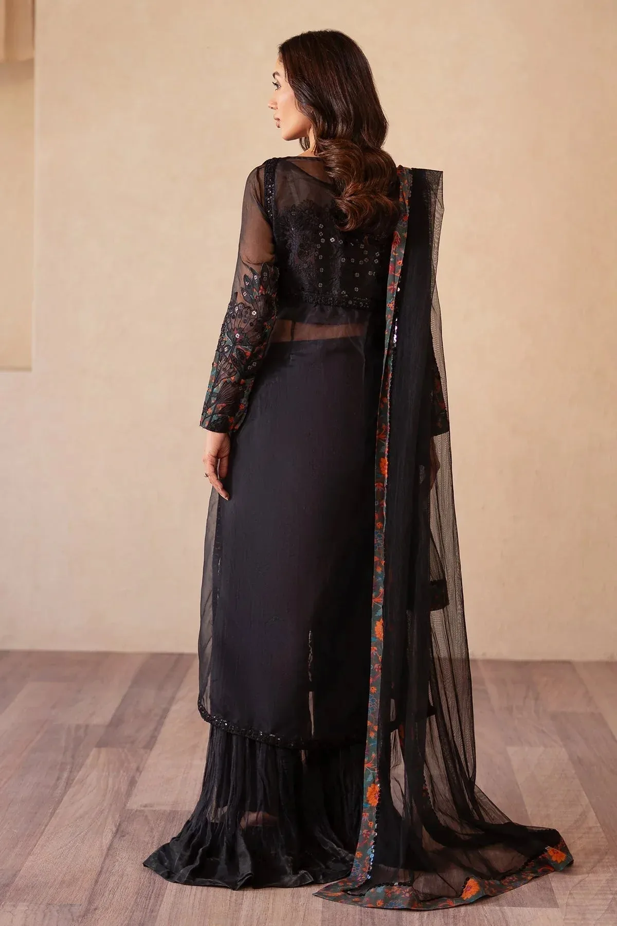 Charizma Festive Pret Black Raw Silk – view 2 – Poshaq