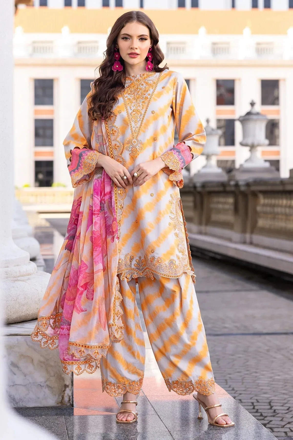 Charizma Agaz e Nou 25 Orange Chiffon – view 1 – Poshaq