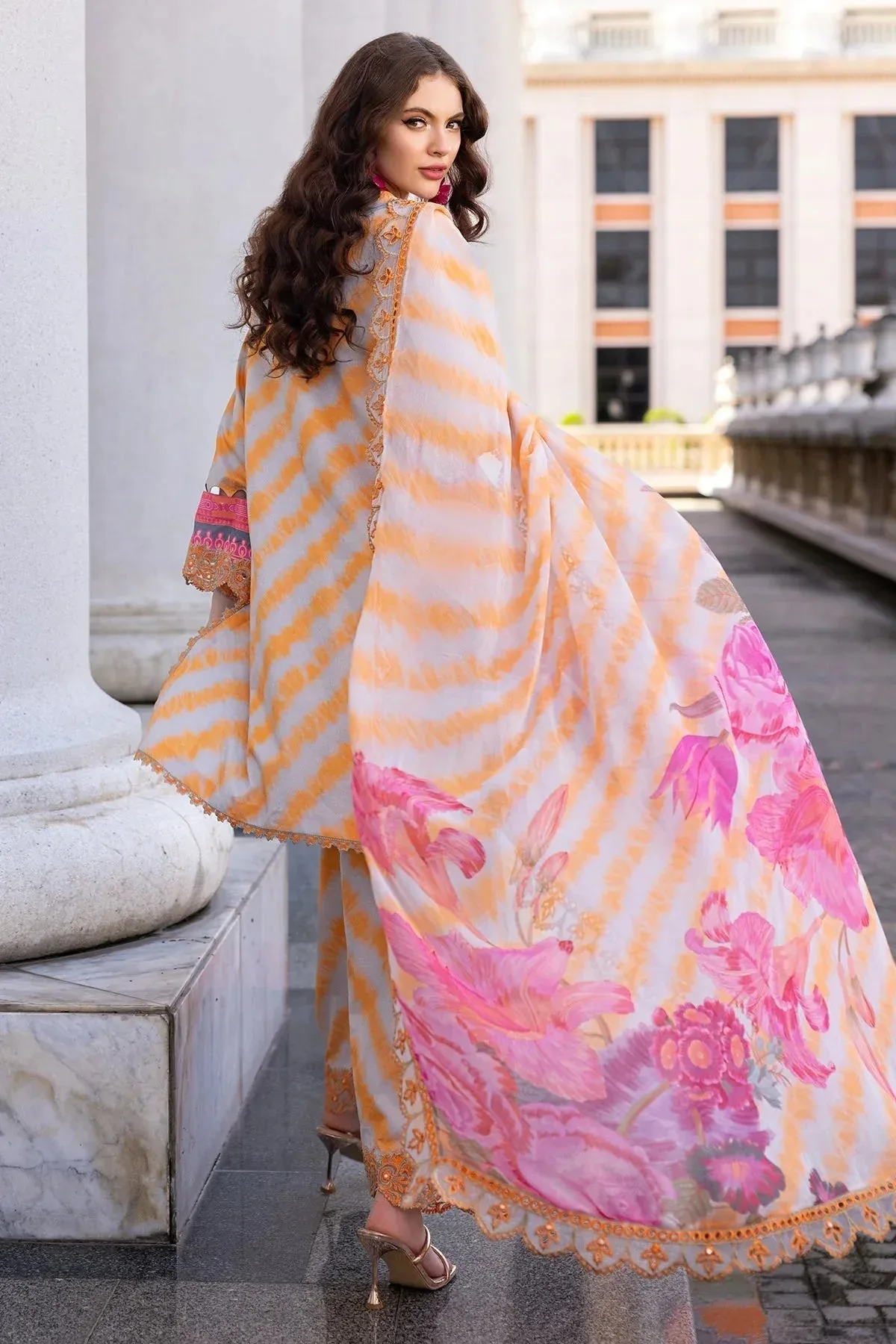 Charizma Agaz e Nou 25 Orange Chiffon – view 2 – Poshaq