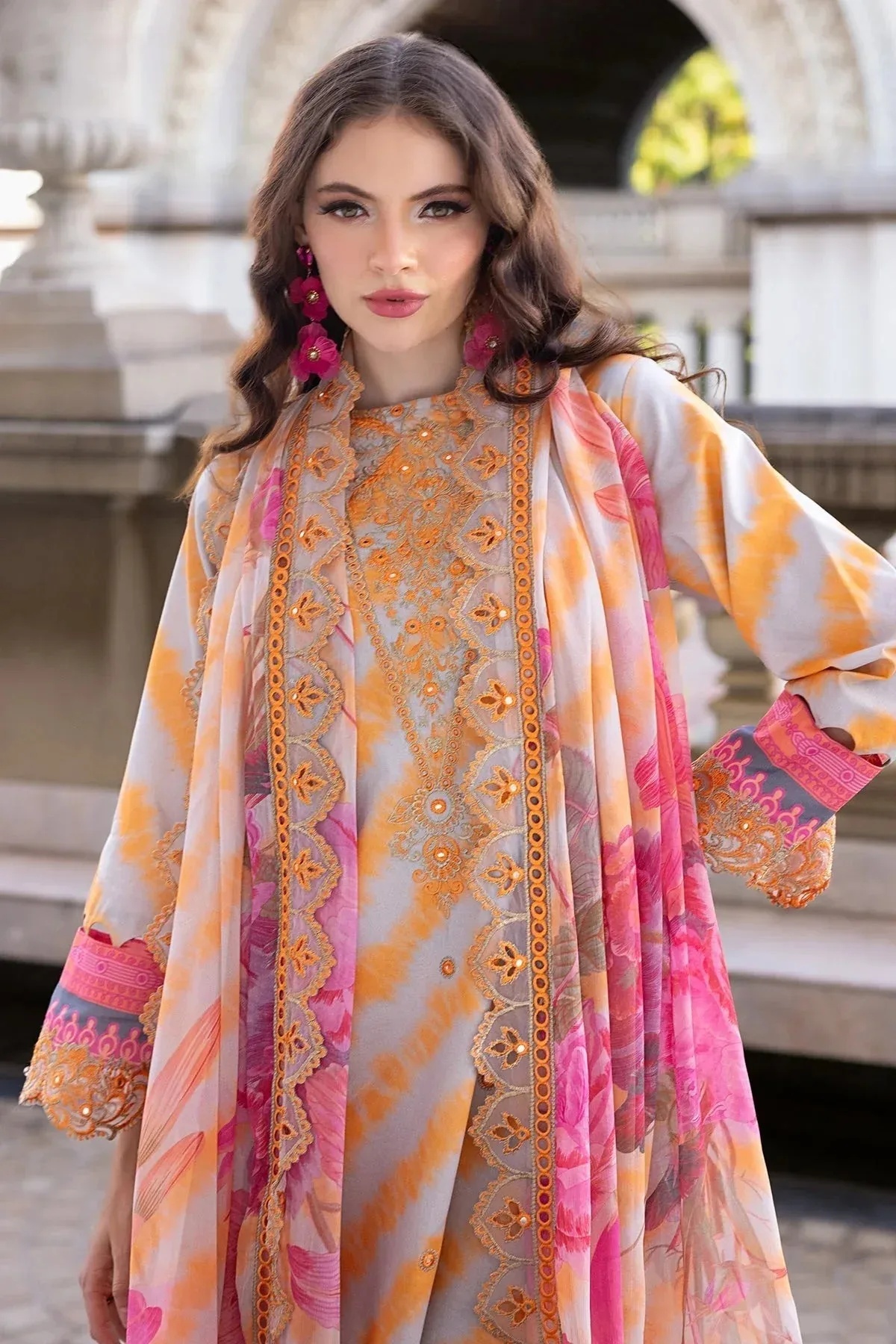Charizma Agaz e Nou 25 Orange Chiffon – view 3 – Poshaq