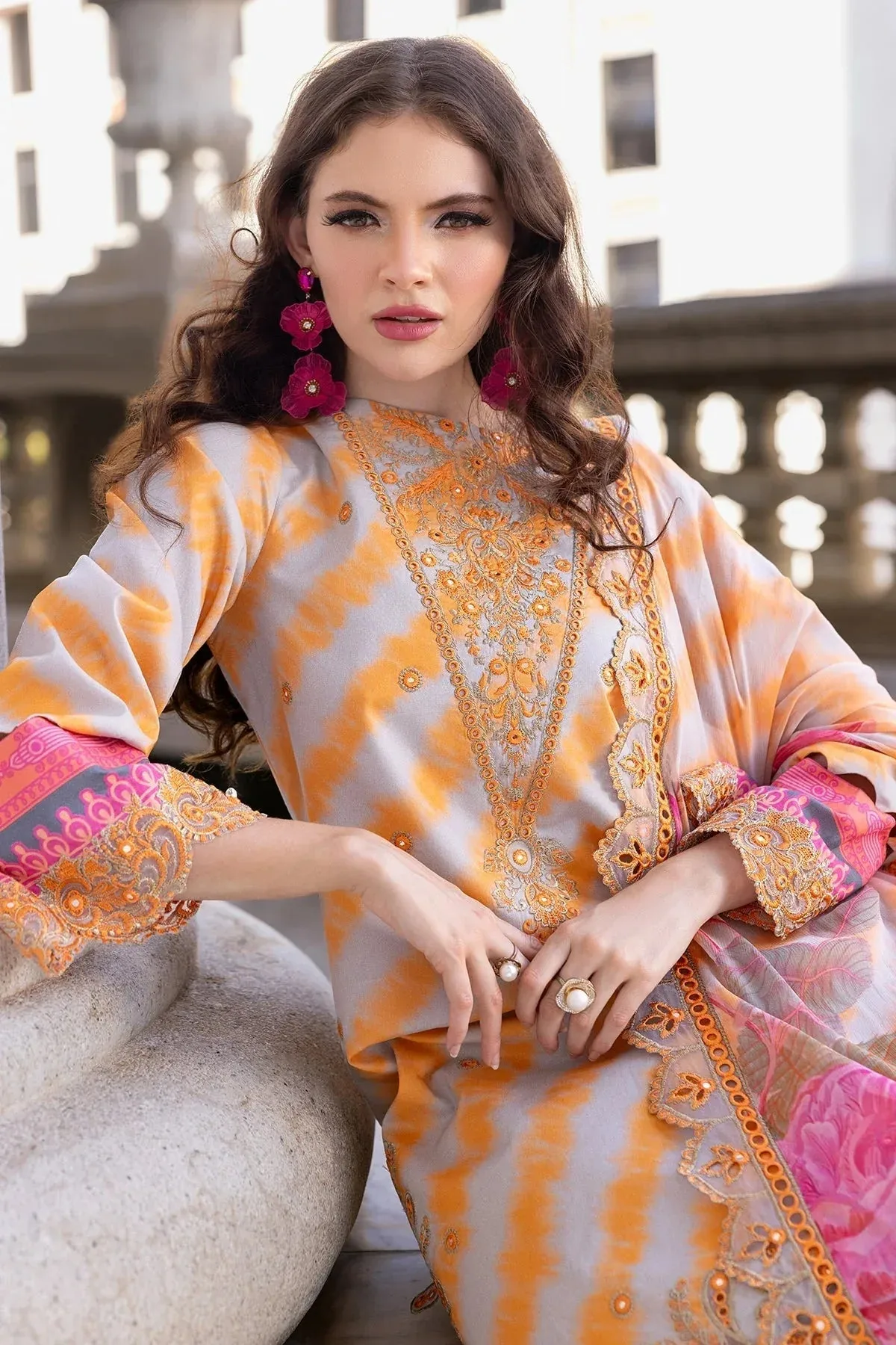 Charizma Agaz e Nou 25 Orange Chiffon – view 4 – Poshaq