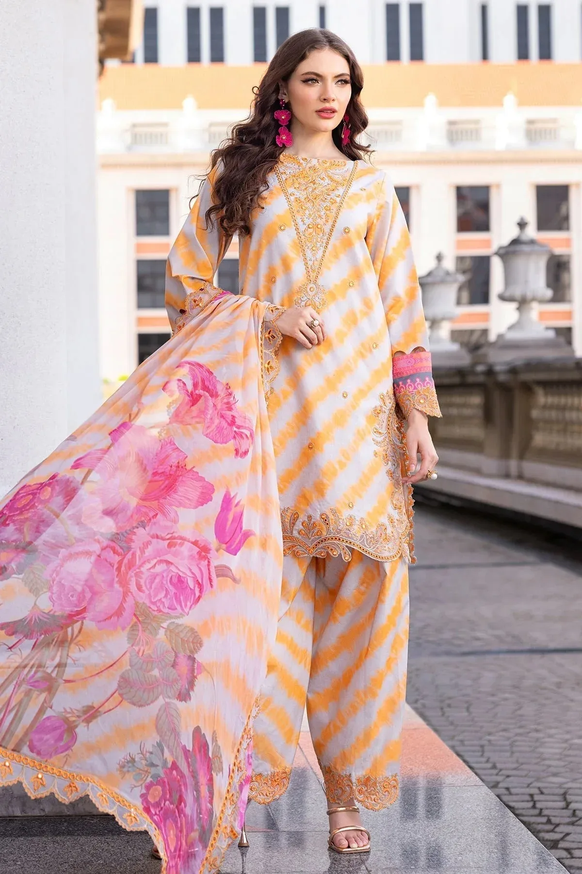 Charizma Agaz e Nou 25 Orange Chiffon – view 6 – Poshaq