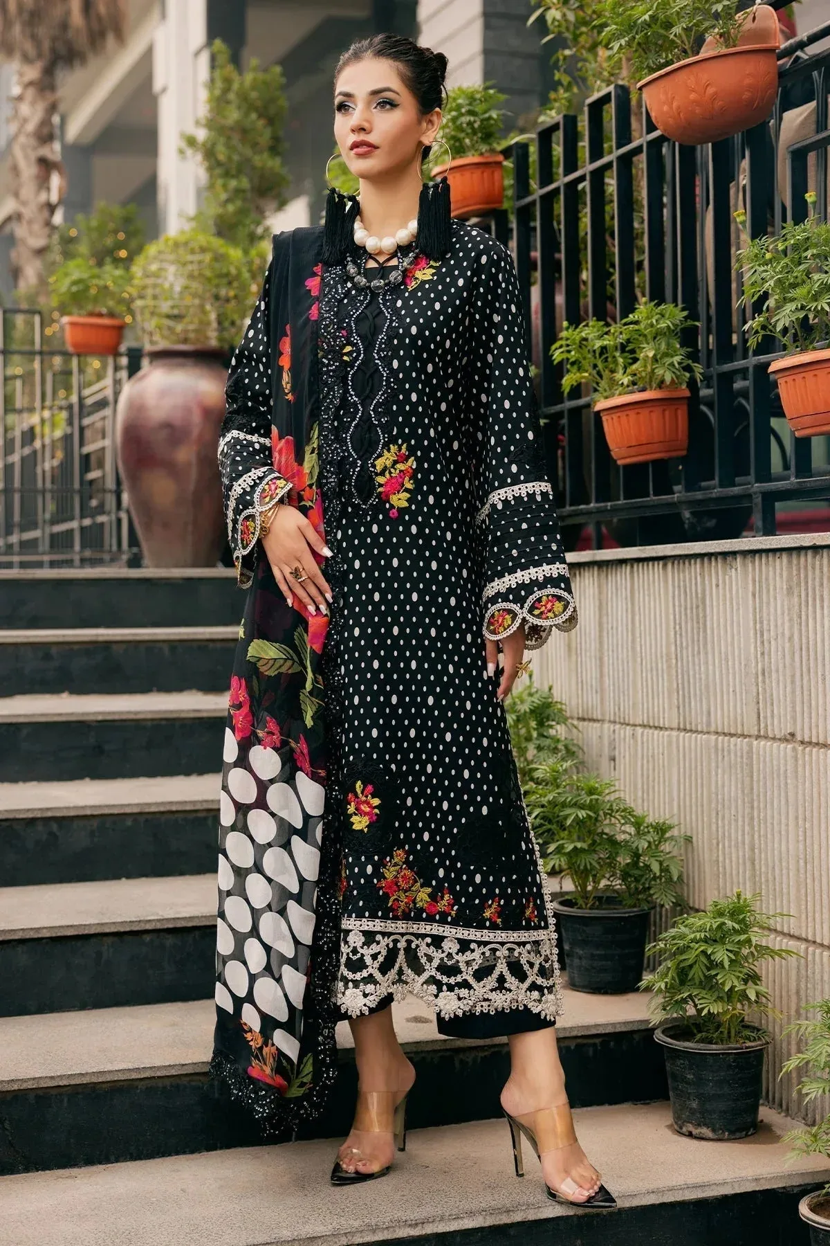 Charizma Swiss Miss Voil Collection Black Chiffon – view 1 – Poshaq