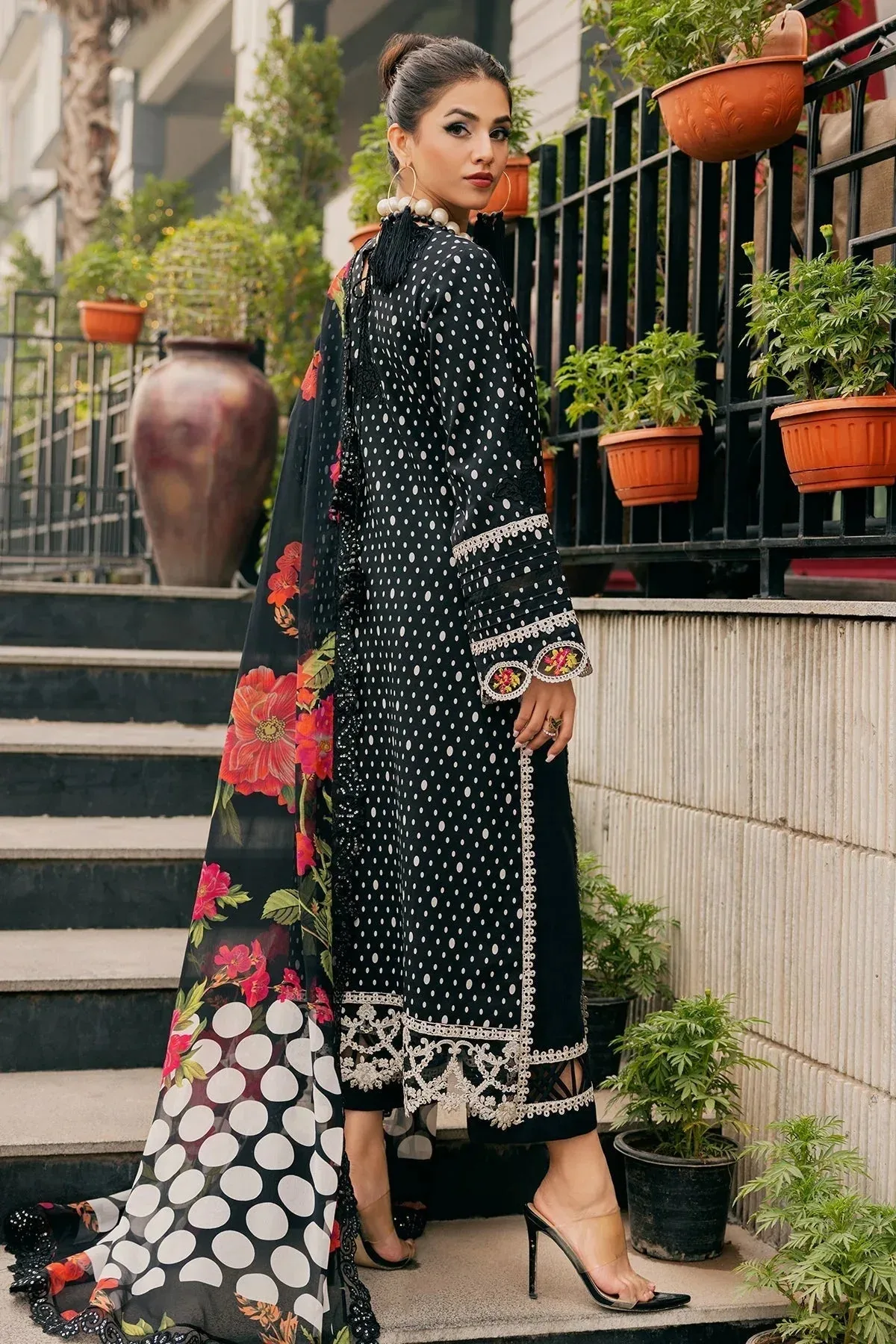 Charizma Swiss Miss Voil Collection Black Chiffon – view 2 – Poshaq