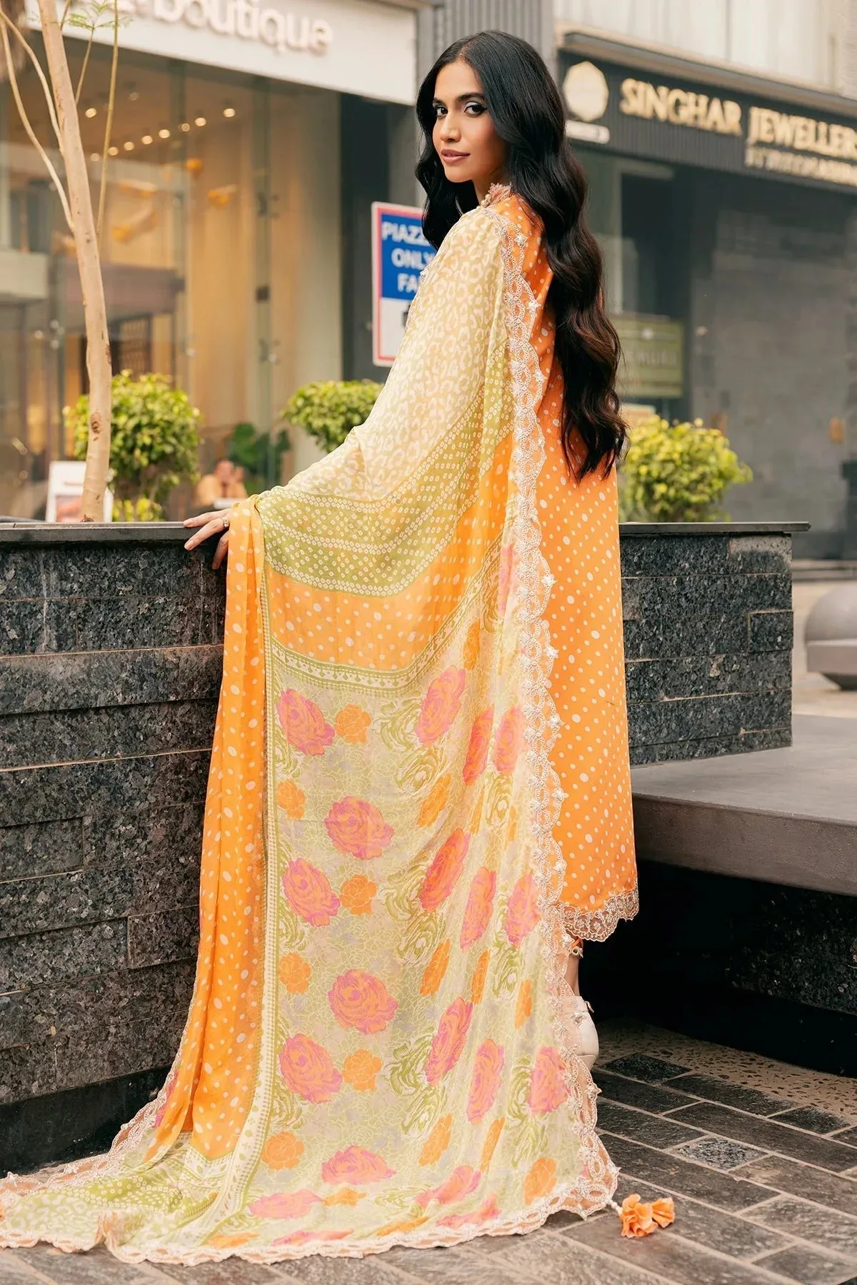Charizma Swiss Miss Voil Collection Peach Chiffon – view 2 – Poshaq