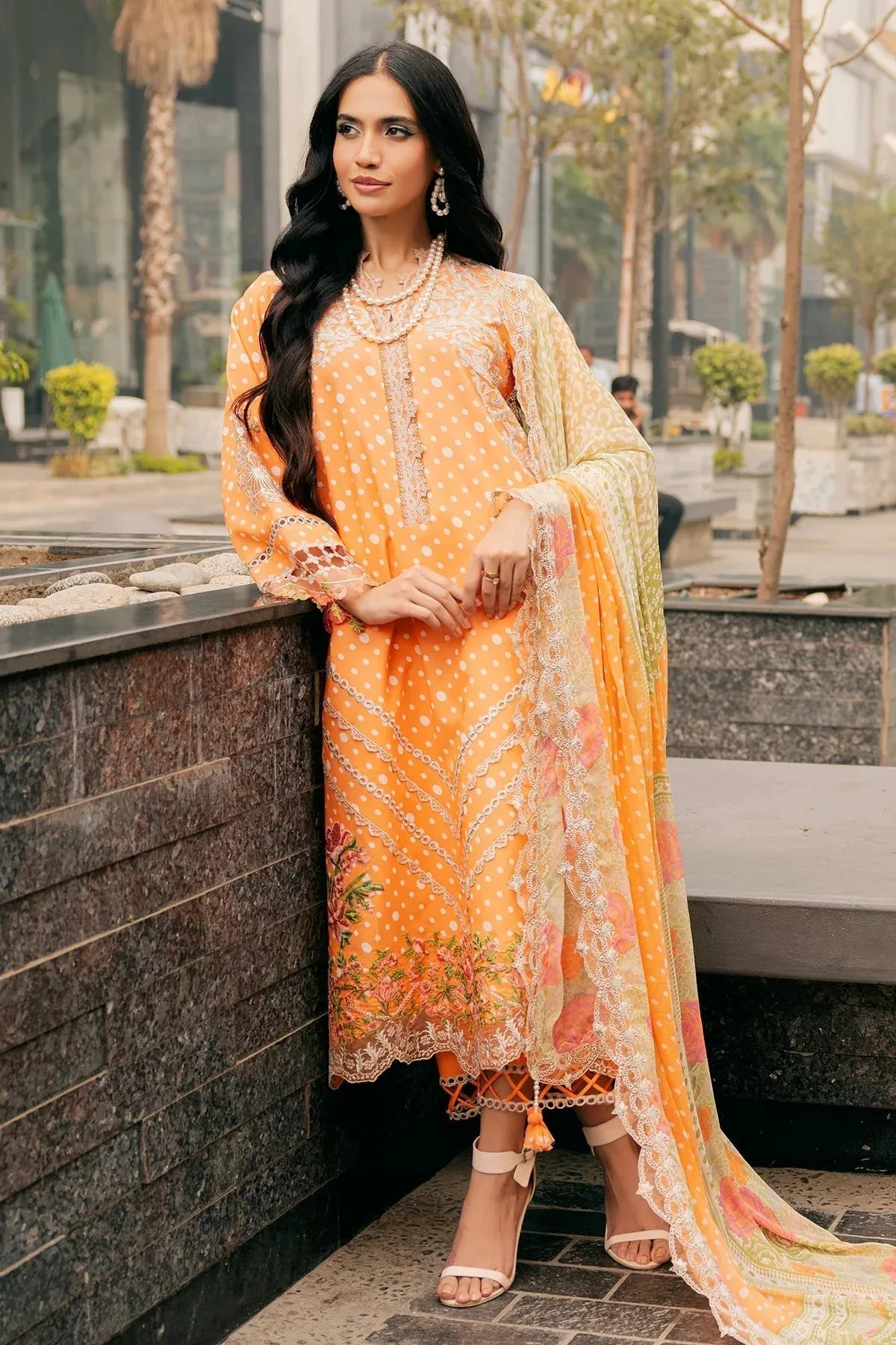 Charizma Swiss Miss Voil Collection Peach Chiffon – view 4 – Poshaq