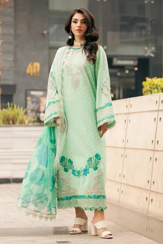 Charizma Swiss Miss Voil Collection Mint Green Chiffon – view 1 – Poshaq