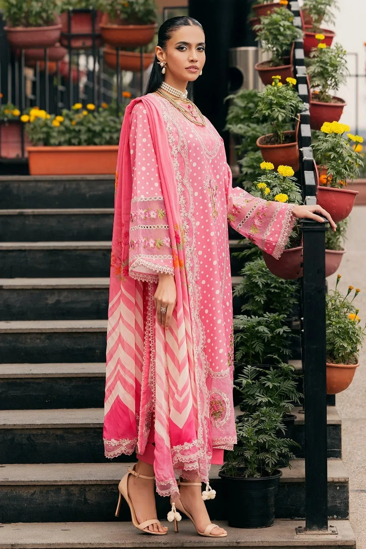 Charizma Swiss Miss Voil Collection Pink Chiffon – view 4 – Poshaq