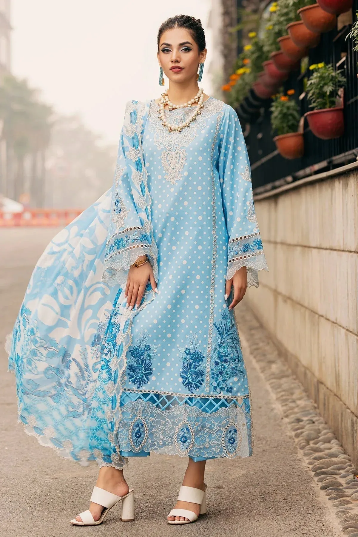 Charizma Swiss Miss Voil Collection Light Blue Chiffon – view 1 – Poshaq