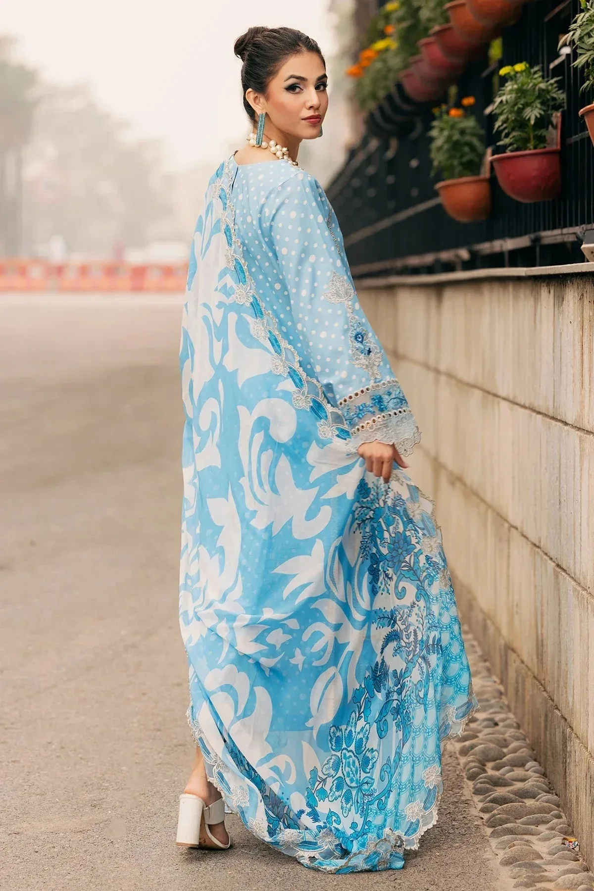 Charizma Swiss Miss Voil Collection Light Blue Chiffon – view 2 – Poshaq