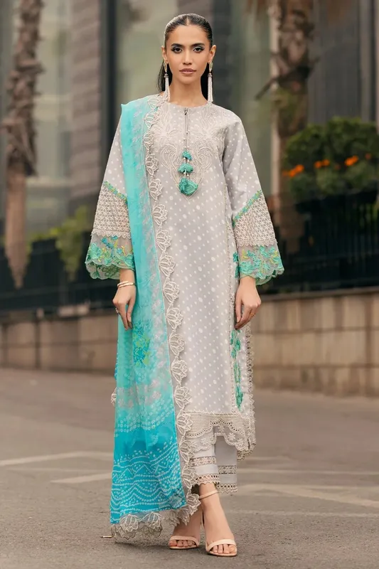 Charizma Swiss Miss Voil Collection Light Gray Chiffon – view 1 – Poshaq