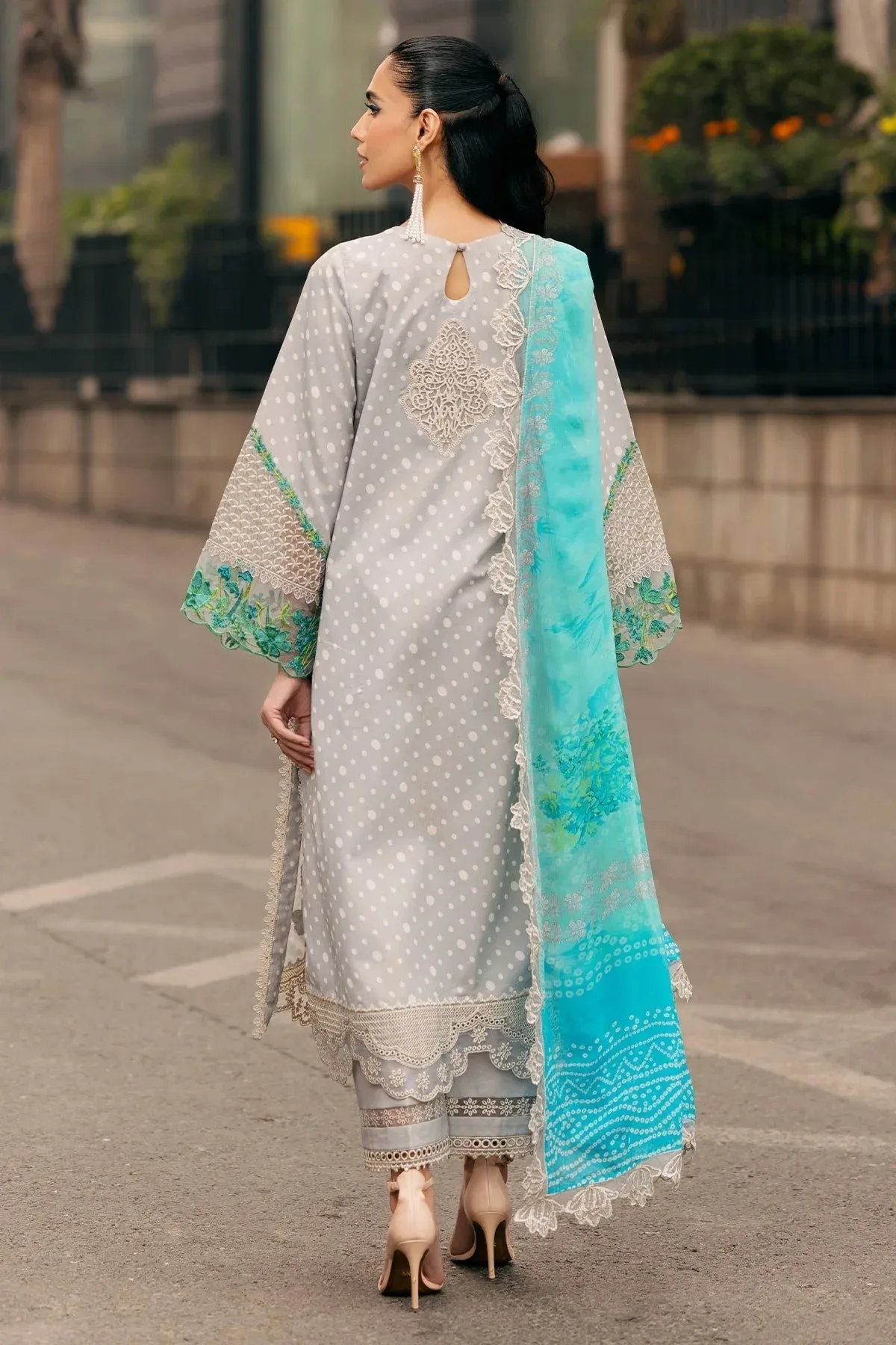 Charizma Swiss Miss Voil Collection Light Gray Chiffon – view 2 – Poshaq