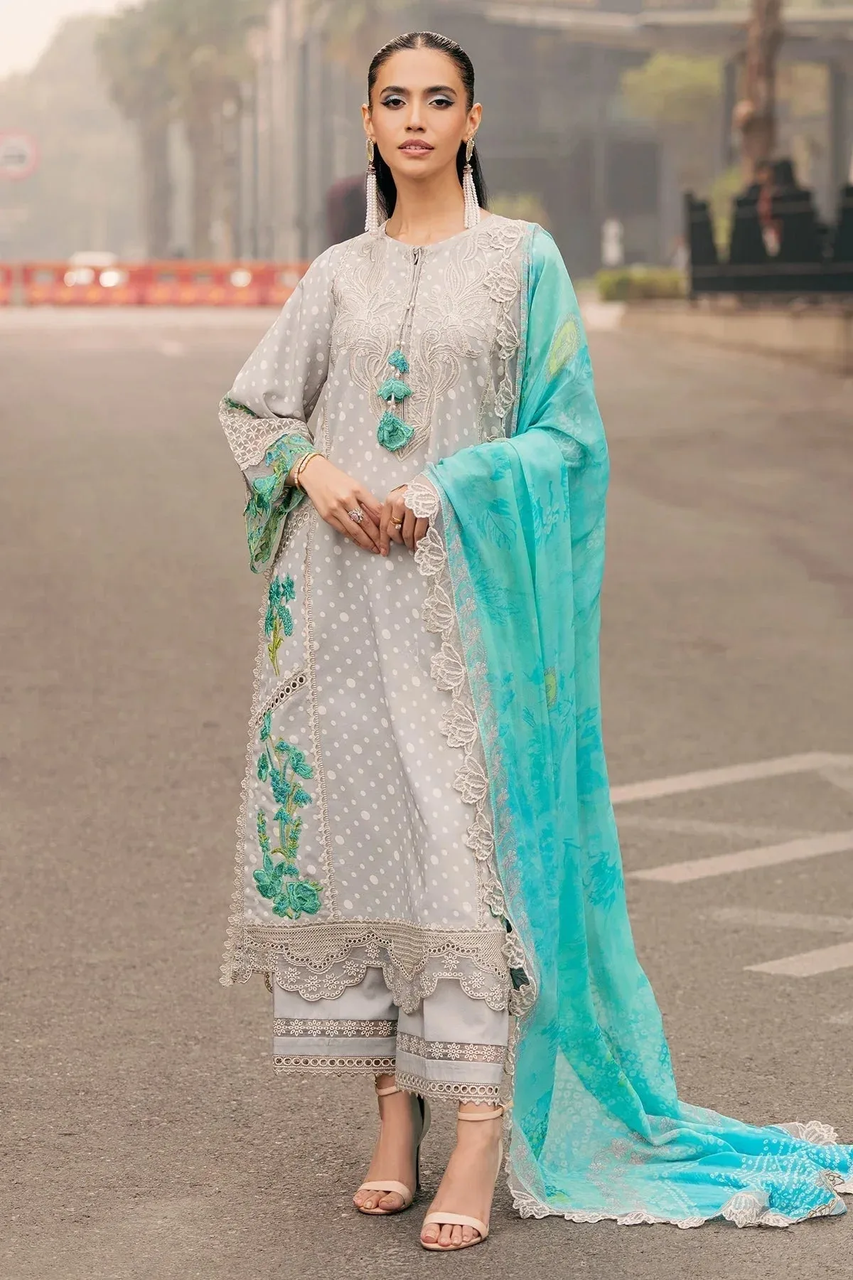 Charizma Swiss Miss Voil Collection Light Gray Chiffon – view 4 – Poshaq